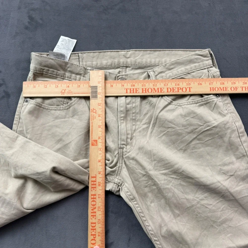 Levis 514 Straight Fit Khaki Tan Pants Mens 34x32 Cotton Blend Casual Trousers
